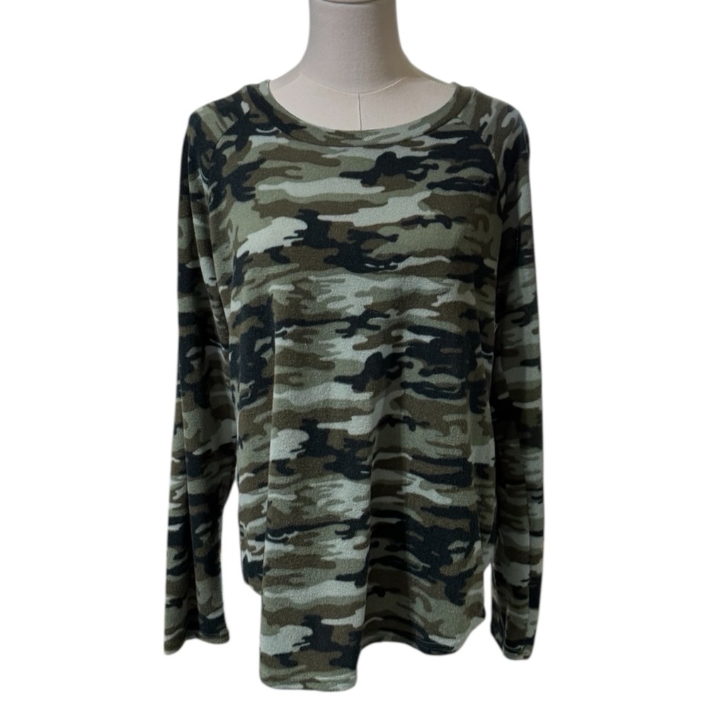 Bobbie Brooks Green‎ Camouflage Sweater SZ XL